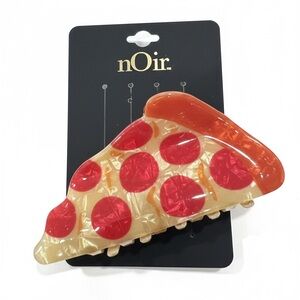 nOir Jewelry Pizza Slice Hair Clip - Red and Orange